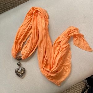 Orange Scarf with Heart Detail